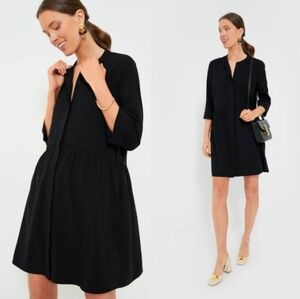 TUCKERNUCK ROYAL CREPE SHIRT DRESS IN BLACK SHIRTDRESS